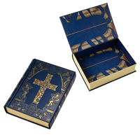 Emballage personnalisé pour la Bible, boîtes à livres, rangement, luxe, cuir magnétique, bois, faux livre, décoration, boîte cadeau en forme de livre