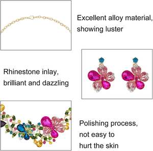 4 pièces Africain Cubic Zirconia Extra Large Collier Femmes Fête De Mariage Dubaï Plaqué Or De Luxe Grands Ensembles de Bijoux pour les Mariées - Product Image 3