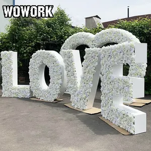 2024 WOWORK grande enorme gigante metal 8 pies flor floral en forma de corazón arco boda telón de fondo carta para decoración de eventos de fiesta