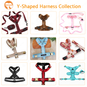 OEMカスタムパターンY字型犬用ハーネス、ノープル、通気性、ソフトパッド入りペットハーネス、調節可能、耐久性のある犬用リードハーネスセット - Product Image 4