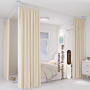 Rideau de séparation <span class=keywords><strong>sans</strong></span> trou pour maisons de location, chambre à coucher, division de pièce, entrée, clinique, écran de salon de beauté, rideau bloquant la lumière - Product Image 1