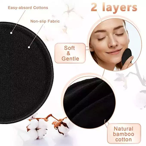 Tampons démaquillants personnalisés avec logo, hypoallergéniques, réutilisables, en fibres de bambou, tampons démaquillants en mélange de bambou, lingettes cosmétiques lavables - Product Image 2