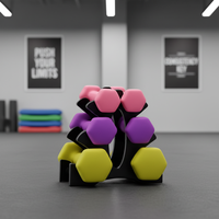Ensemble d'haltères hexagonales en caoutchouc pour l'entraînement des bras des femmes - Multicolore, poids de gym à domicile personnalisés, prix direct usine