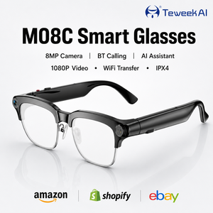 Gafas Inteligentes con IA M08C, Asistente de Voz 5.<span class=keywords><strong>4</strong></span>, Altavoz de Oído Abierto, Cámara de 8MP, Transferencia WiFi, Dispositivo de Grabación de Llamadas - Product Image 1
