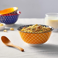 Bols à céréales en porcelaine, de haute qualité, à soupe, couleurs vives, bols à flocons d'avoine pour pâtes, petits bibelots de riz, boîte avec Logo personnalisé
