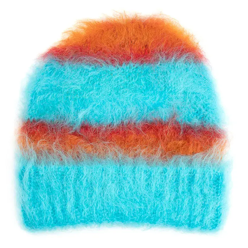 Custom Oem & Odm Logo Heren Outdoor Mohair Beanies Winter Gebreide Sportontwerper Unisex Gebreide Mohair Muts