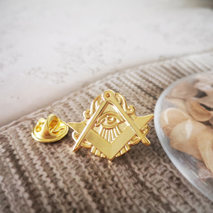 Pins de Solapa Masónicos, Insignia de la Francmasonería, Masón, BLM41, Tamaño 2.6*2.2cm, Ojo de <span class=keywords><strong>Horus</strong></span> 3D, Ojo que Todo lo Ve de <span class=keywords><strong>Dios</strong></span>, Chapado en Oro - Product Image 5