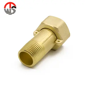 1/2" Brass Plumbing Male Water Meter Fitting Male Coupling with Hex Nut