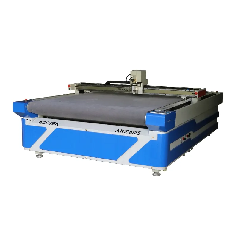 AKZ1625 Dual working heads oscillating multi functional cutting machine for cloth rubber cutting and engraving cnc machine