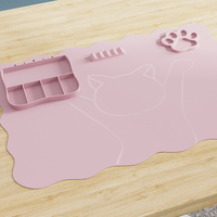 Tapis de table pour manucure 2027, motif cœur cerise rose, personnalisable avec logo, les meilleures ventes