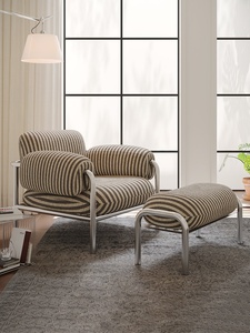 Poltrona a Righe Stile Bauhaus Vintage Murei Home per Soggiorno <span class=keywords><strong>e</strong></span> Camera da Letto, Uso Relax - Product Image 6