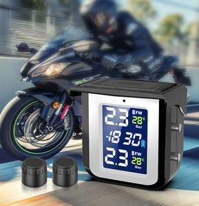 Sistem Pemantau Tekanan Ban Motor dengan Pengisian Daya Tenaga Surya & USB, Dilengkapi 2 Sensor Eksternal Tahan Air - Product Image 1