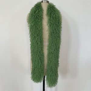 Customize Design Long Style Tibetan <strong>Lamb</strong> Natural Long Hair <strong>Curly</strong> Scarf Mongolian <strong>Lamb</strong> <strong>Fur</strong> Scarf - Product Image 6