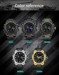 <span class=keywords><strong>Montre</strong></span> <span class=keywords><strong>homme</strong></span> SANDA 739 à double mouvement numérique, grand cadran, bracelet en résine étanche, Relogio Masculino, multifonctionnelle, Montres Hommes - Product Image 4