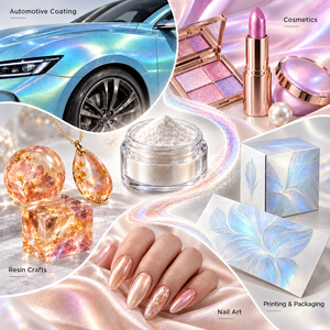 Pigment nacré, poudre de mica perle à fort éclat pour <span class=keywords><strong>peinture</strong></span> automobile, nail art, résine, artisanat et emballage d’encre - Product Image 2