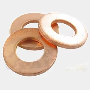 Arandela plana de cobre personalizada al por mayor, arandelas de cuña de cobre redondas de fabricante al por mayor