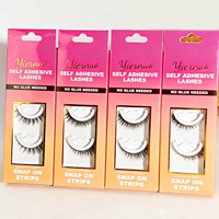 Pas de colle, pas d'eye-liner nécessaire, faux cils faits à la main pré-collés, autocollants, réutilisables, sans cruauté, noirs brillants, maquillage complet des yeux