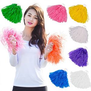 体育大会応援用マットカラーPE素材ダブルホールフラワーボールハンドルダブルコントロールプルプロップス - Product Image 2