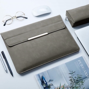 Siêu mỏng 13.<span class=keywords><strong>3</strong></span>-14 inch máy tính xách tay đứng tay áo thư mục trường hợp giả da lộn da từ đóng cửa Túi máy tính bảng với túi nhỏ - Product Image 6