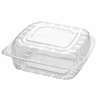 Conteneur OEM classique à charnière, jetable, transparent, écologique en PET, épaisseur 0,3 cm, pour le stockage des biscuits