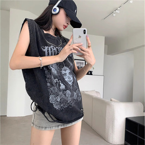 Estilos Más Vendidos de Bdbh, <span class=keywords><strong>Chaleco</strong></span> con Estampado de Caracteres del Alfabeto Gótico Estilo Americano, para Hombre y <span class=keywords><strong>Mujer</strong></span>, Talla Grande - Product Image 4