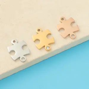 YK New Mirror Titanium Steel Irregular Puzzle DIY Pendant Jewelry Charm