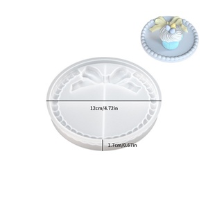 Wholesale Cup Tray Resin Molds Silicone coaster Molds Round <b>square</b> Bowknot Butterfly Knot Mould - Product Image 5