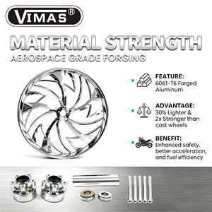 Nouvelles jantes de <span class=keywords><strong>moto</strong></span> en aluminium forgé chromé/polies VIMAS LG108A 19-32 pouces pour Davidson Road King Retrofit/Upgrade - Product Image 3