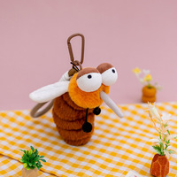 Porte-clés en peluche personnalisé en gros, mignon insecte (moustique, luciole), pendentif pour sac d'école ou sac à dos, cadeau