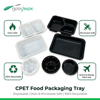 Usine de transformation des aliments boîtes à lunch jetables en plastique plateau CPET à compartiment unique de 1000ml de sécurité pour micro-ondes