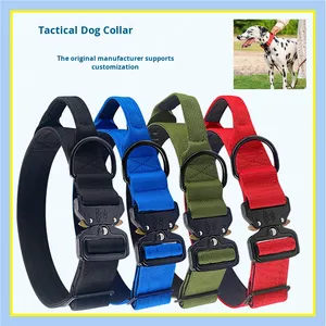 K11 New Durable <strong>Tactical</strong> Nylon <strong>Dog</strong> Training <strong>Collar</strong> for Medium/Large <strong>Dogs</strong> Adjustable Explosion-Proof Ribbon Decorations Padded - Product Image 2