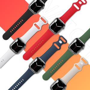 Bracelets de montre intelligents en silicone personnalisables Bracelet de queue de papillon durable aux couleurs vives et souples Compatible avec IWatch - Product Image 2
