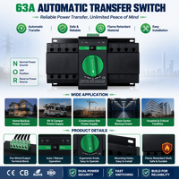 Saklar Transfer Otomatis 4P 2P 63A125A Mini ATS Satu Fasa Tiga Fasa Kapasitas Pemutusan 6kA Solusi Pengalihan yang Praktis