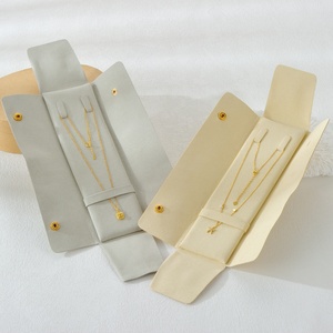 Custom Logo Luxury Microfiber Rectangle Long Necklace <b>Gift</b> Pouch with Jewellery Storage - Product Image 1