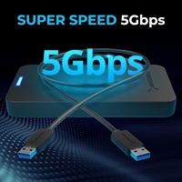 HK-HHT 2.5 "SATA USB 3.0 Boîtier de disque dur externe en plastique sans outil pour ordinateur portable [Support SSD optimisé UASP SATA III] Noir (EC-UASP)