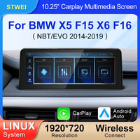 STWEI Système Linux 10,25 pouces, CarPlay sans fil, navigation automobile Android, vidéo, musique, BMW X5 F15 X6 F16