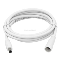 Cable Adaptador de CC de 12 V, Color Negro, 24 AWG, 2 A, Macho a Hembra, 2.1 mm, 2.5 mm, 5.5 mm, Cable de Extensión con Conector de CC