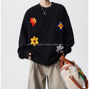 Pull tricoté à col rond brodé floral épais pour homme et femme, style décontracté et polyvalent, design ample de marque tendance - Product Image 5