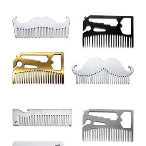 Herramienta de tarjeta de Peine de barba 10 en 1 de acero inoxidable irrompible - Product Image 1