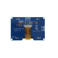 Pantalla OLED de 2,42 pulgadas, 128x64 píxeles, interfaz I2C de 4 pines, módulo ensamblado con PCB con circuito integrado controlador SSD1309