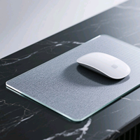 Tapis de souris en verre trempé anti-rayures à motif personnalisable étanche pour salle de bain