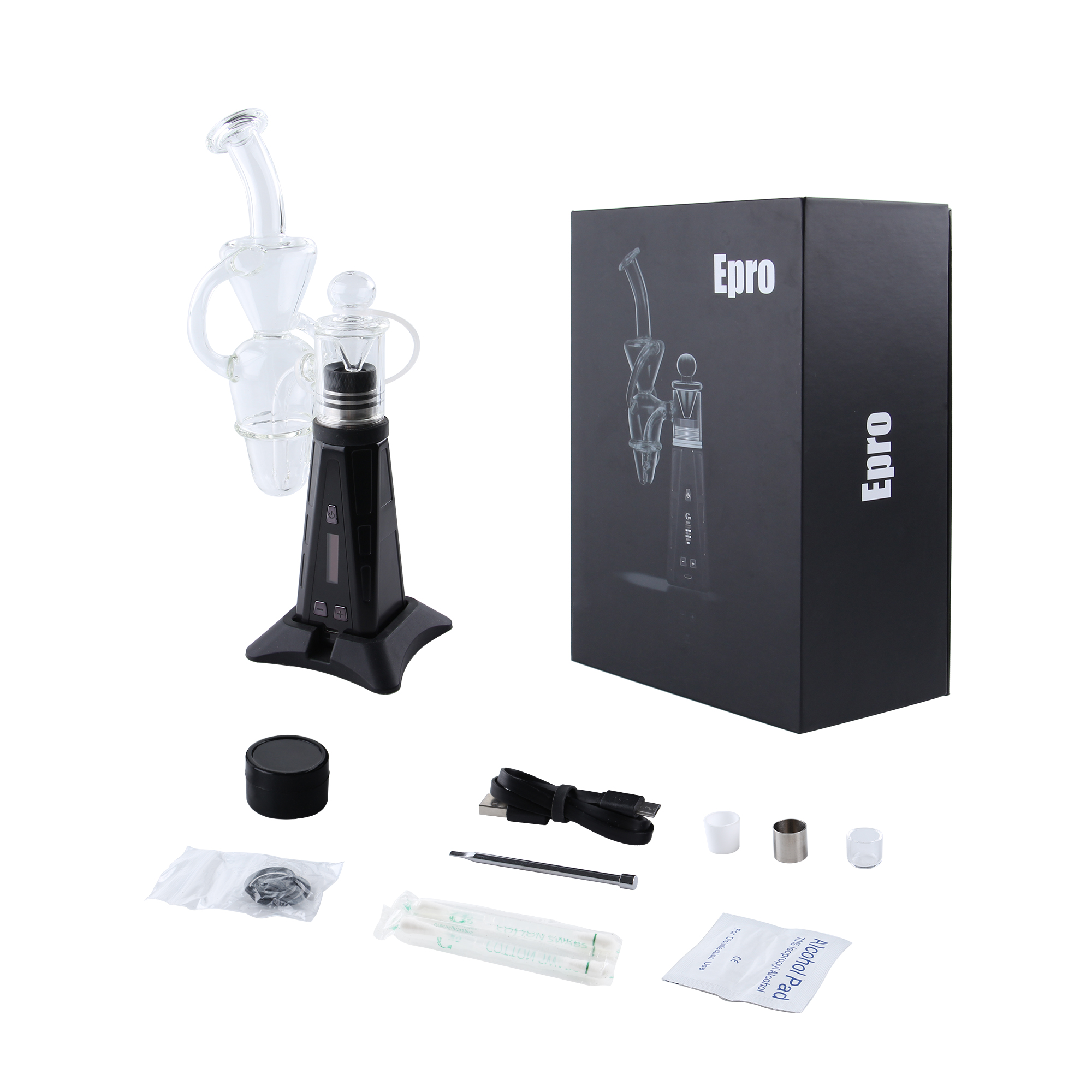 Epro 3000 мАч керамическая кварцевая Ti нагревательная чаша настоящий цифровой дисплей большой стеклянный КОНЦЕНТРАТ ИСПАРИТЕЛЬ атомайзер комплект