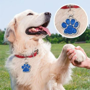 Thẻ <span class=keywords><strong>ID</strong></span> Hình Chú Chó Lấp Lánh Hình Chân Thẻ Tên Thú Cưng Đính Đá Lấp Lánh Dễ Thương Khắc Laser Tùy Chỉnh - Product Image 4