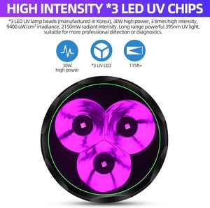 Công Suất Cao 30 Watt Sạc 365nm 395nm Đèn Pin Led UV Chịu Lực Cao Vật Liệu Đen Đèn UV - Product Image 6