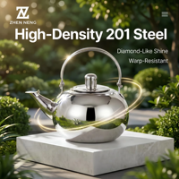 Bouilloire en acier inoxydable 201, design moderne et minimaliste, légère, antirouille, compatible lave-vaisselle, pour cuisinières à gaz et à induction