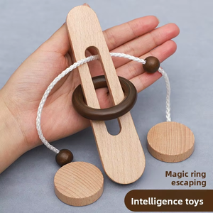 Jeu d'intelligence en bois certifié Luban Kongming pour débloquer le jeu, puzzle éducatif classique d'évasion pour le plaisir des anneaux EN71 - Product Image 2