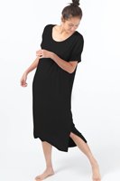 Robe de nuit en Viscose de bambou écologique, couleur unie, confortable, doux, grande taille, vêtements de nuit pour femmes,