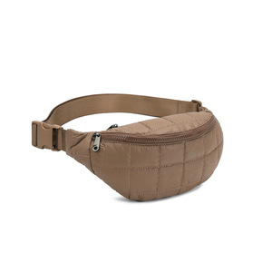 Bán buôn New nóc eo gói Crossbody Túi mùa đông Puffy Nylon Trọng lượng nhẹ Fanny Túi thường rắn màu vành đai túi - Product Image 5