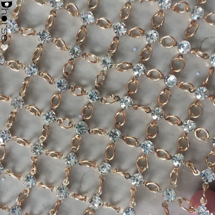 120*40cm יוקרה בעבודת יד אופנה משובץ מתכת ריינסטון mesh קריסטל רשת ריינסטון להכנת אביזרי אופנה
