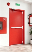Porte coupe-feu en acier galvanisé certifiée UL 60/90/120 minutes pour bâtiments publics avec protection contre la fumée et le feu